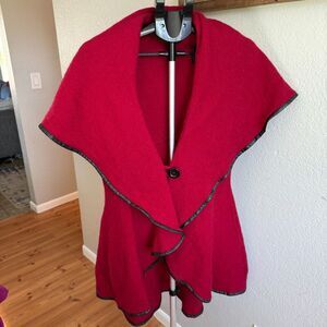 Luciano Dante 100% Boiled Felted Wool Cape Coat Overdress Women's Size L